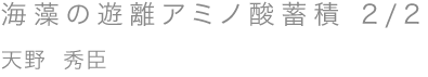 海藻の遊離アミノ酸蓄積 2/2／天野 秀臣